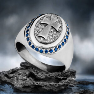 Ανδρικό δαχτυλίδι από ασήμι 925 με ζιργκόν product image