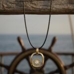Ασημένιο επίχρυσο ανδρικό μενταγιόν Ρόδο των Ανέμων
